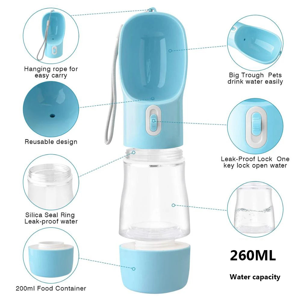 Portable Dog Water Bottle with Feeder