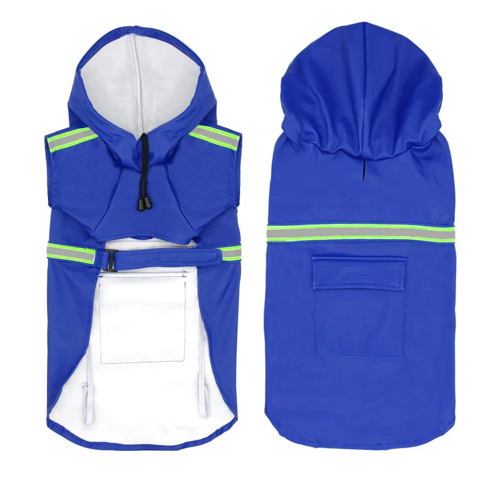 Reflective Stripe Raincoat for Large Dogs