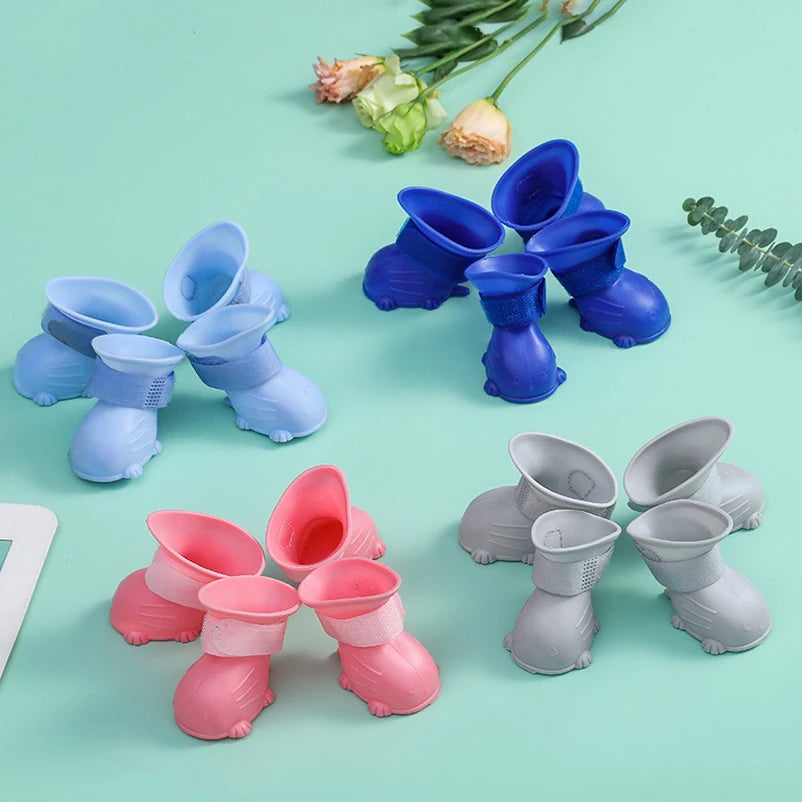Rubber Rain Shoes for Dogs Cats