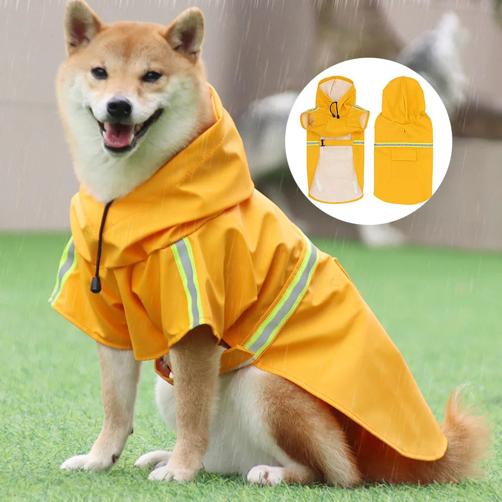 Reflective Stripe Raincoat for Large Dogs