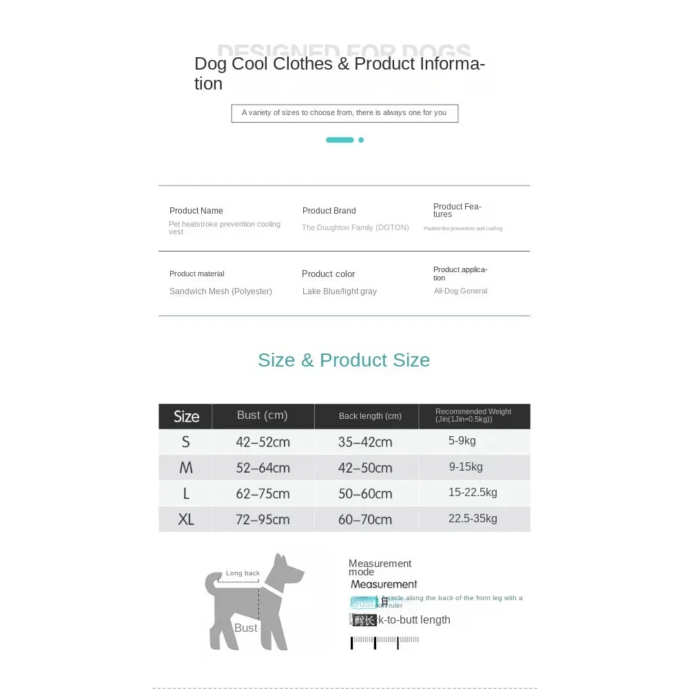 Breathable Cooling Vest for Dogs