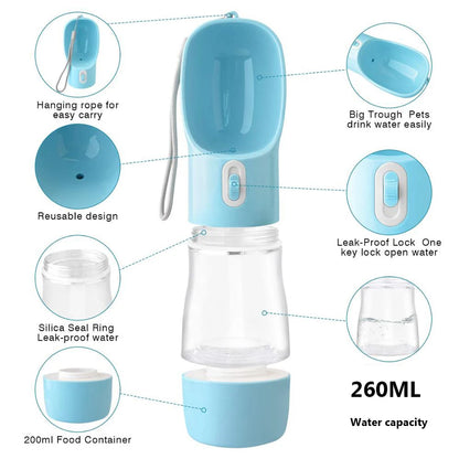 Portable Dog Water Bottle with Feeder