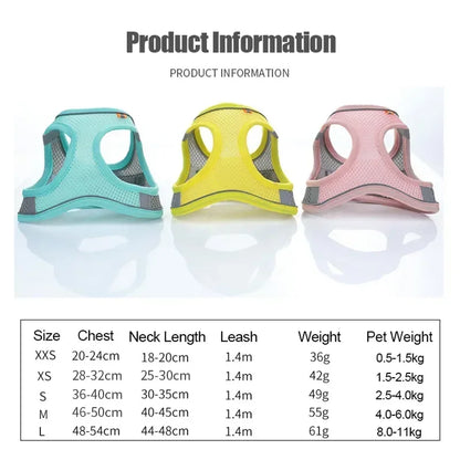 Breathable Adjustable Pet Harness for Dogs