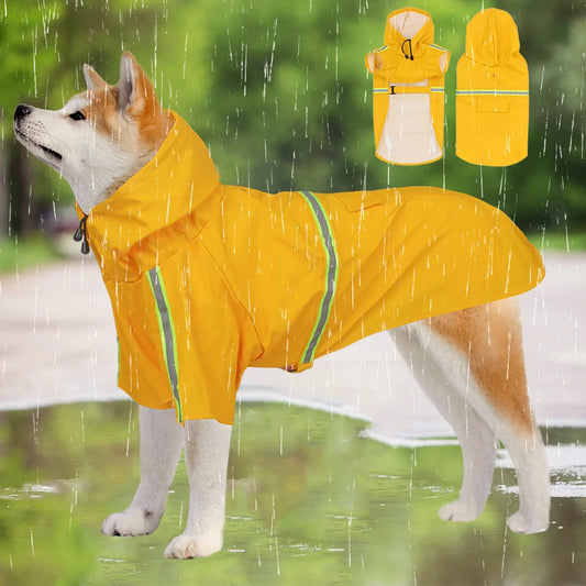 Reflective Stripe Raincoat for Large Dogs